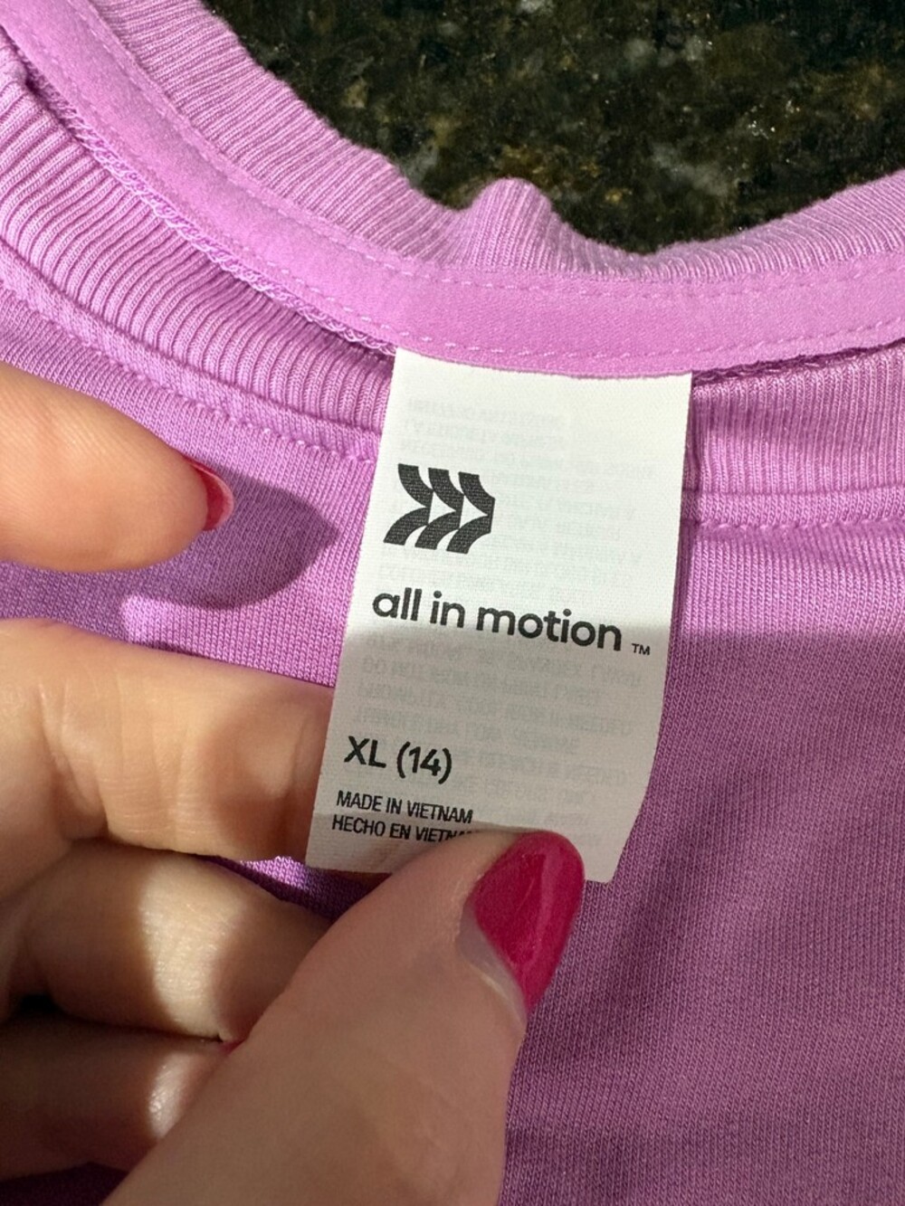 All in Motion Pullover Top Womens XL Purple Long Sleeve Kangaroo Pocket - Picture 7 of 7